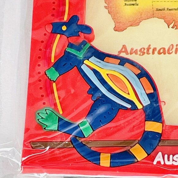 NEW Vintage Australian Aboriginal Picture Frame Kangaroo Dot Art 3.5" x 2.75" - Picture 7 of 12